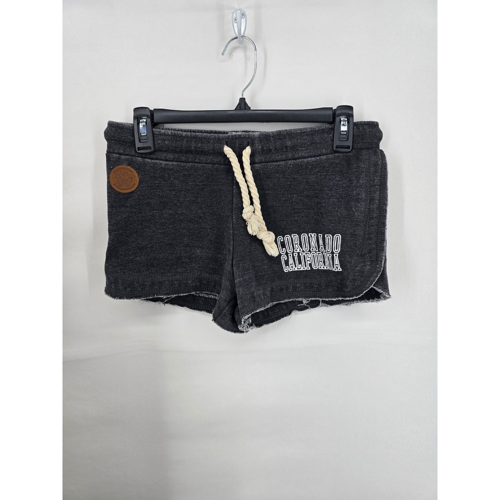Pop Surf Coronado California Acid Wash Lounge Shorts Charcoal Grey Small